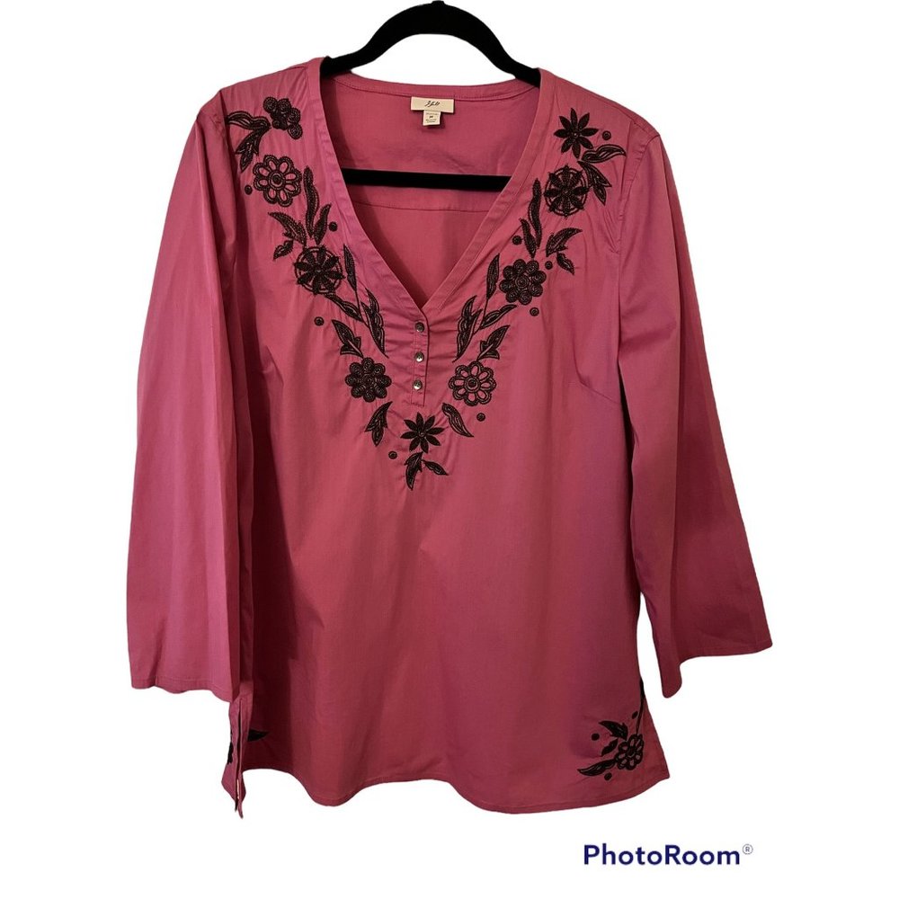 J.JILL BOHEMIAN  EMBROIDERED  SHIRT SZ MED